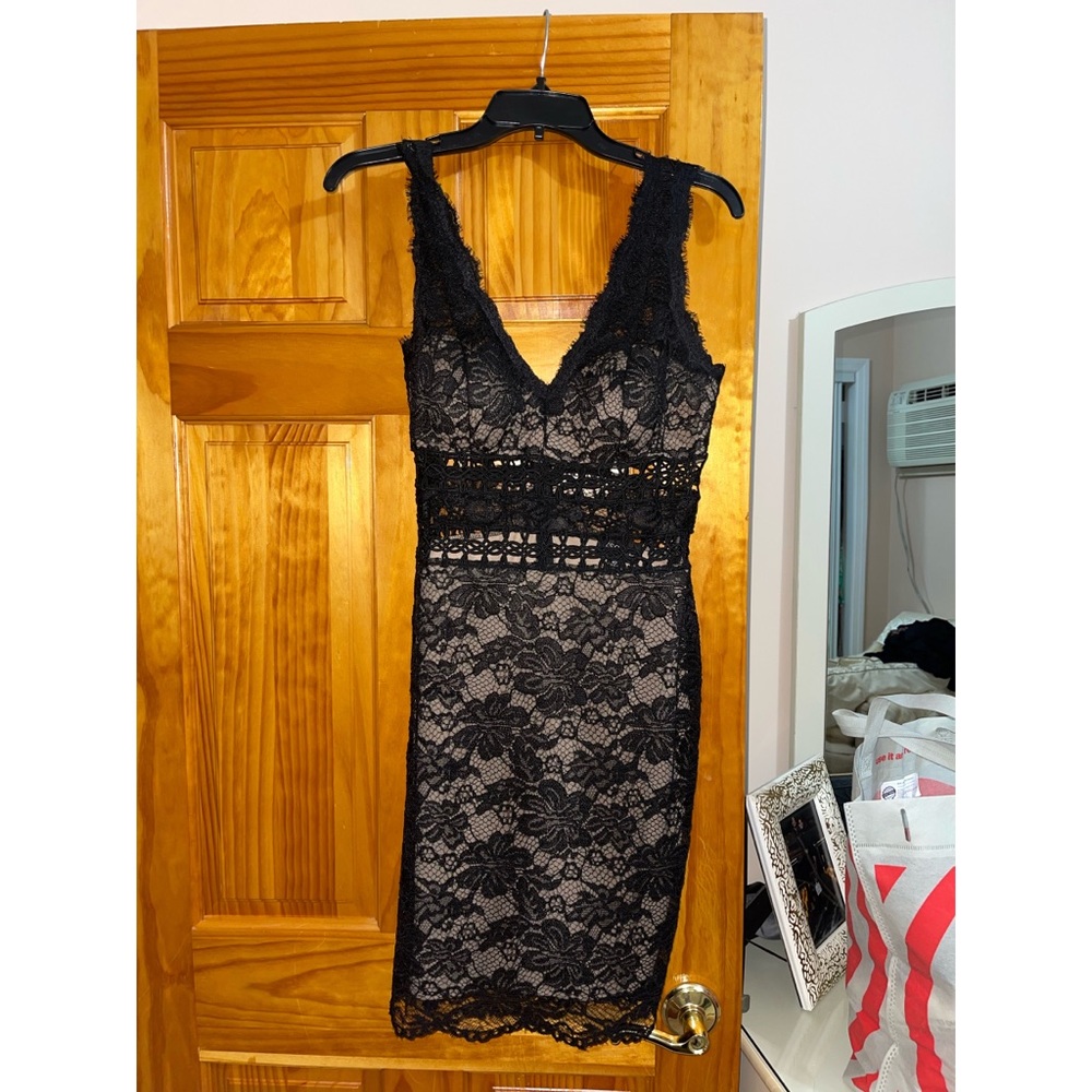 Sexy mini lace dress.